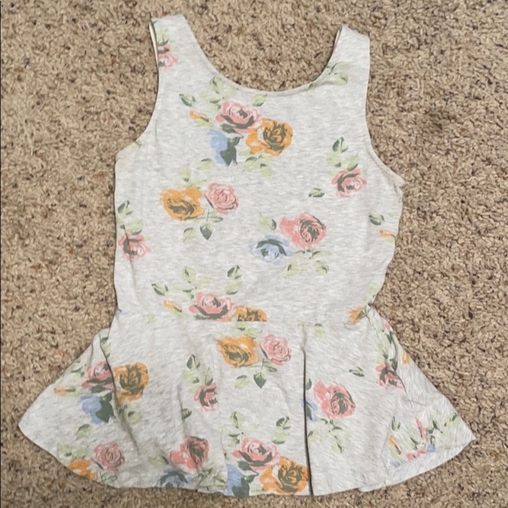 H&M Girl's Halter Peplum Floral Tank Top